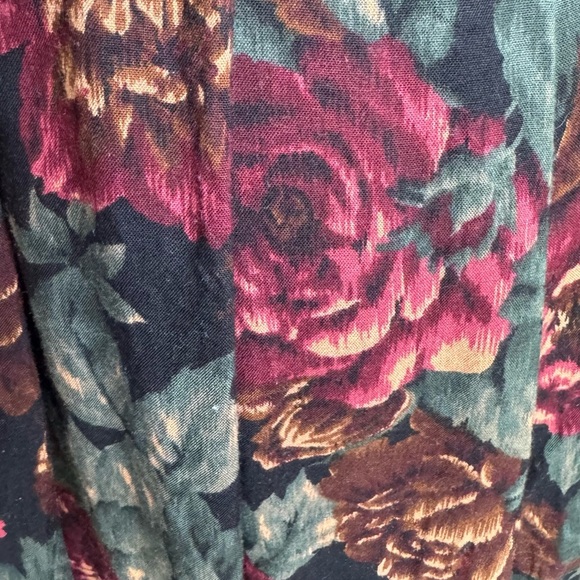 Vintage Floral Midi Skirt 100% Rayon academia indie sleaze - Picture 6 of 8